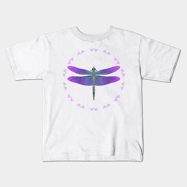 Iridescent Dragonfly Kids T-Shirt by Erno